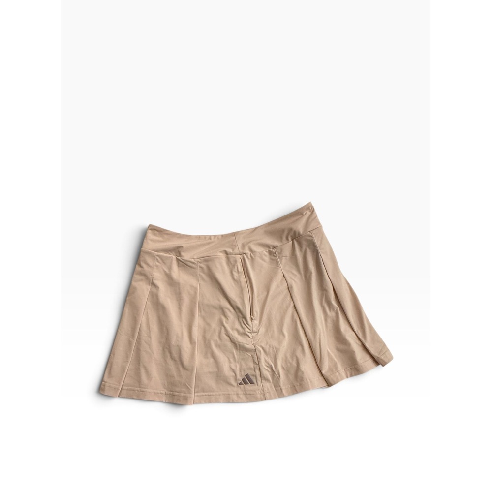 Adidas Pleated Performance Skort Beige Tan Tennis Golf Skirt Medium